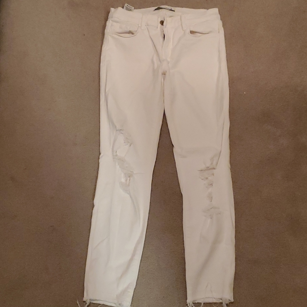 J brand white jeans with stretch, size 26